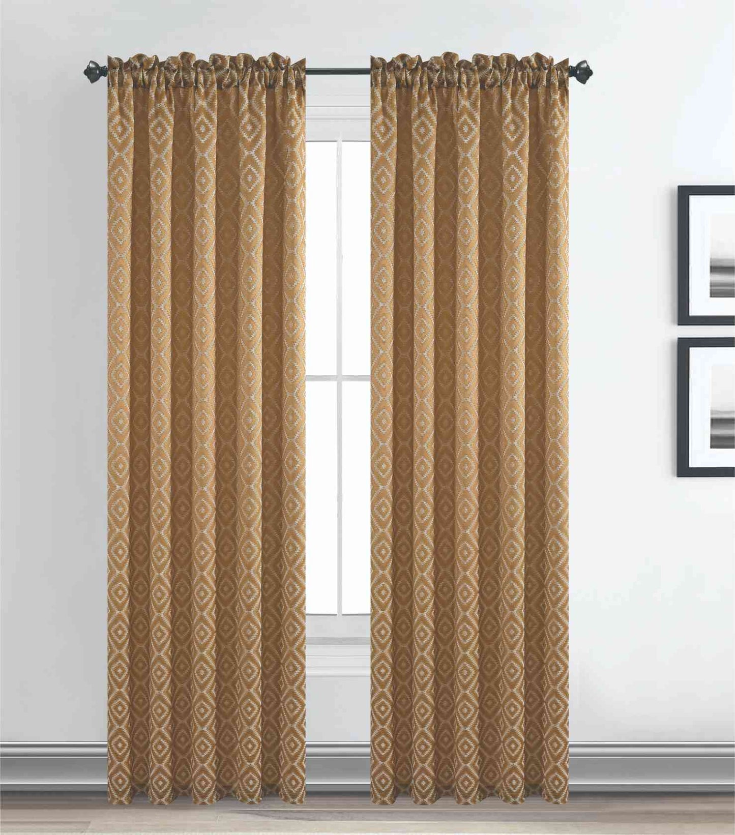 Maxine Jacquard Rod Pocket Curtain Panel – 1 Piece (54 x 84 in) - Stylish Curtains