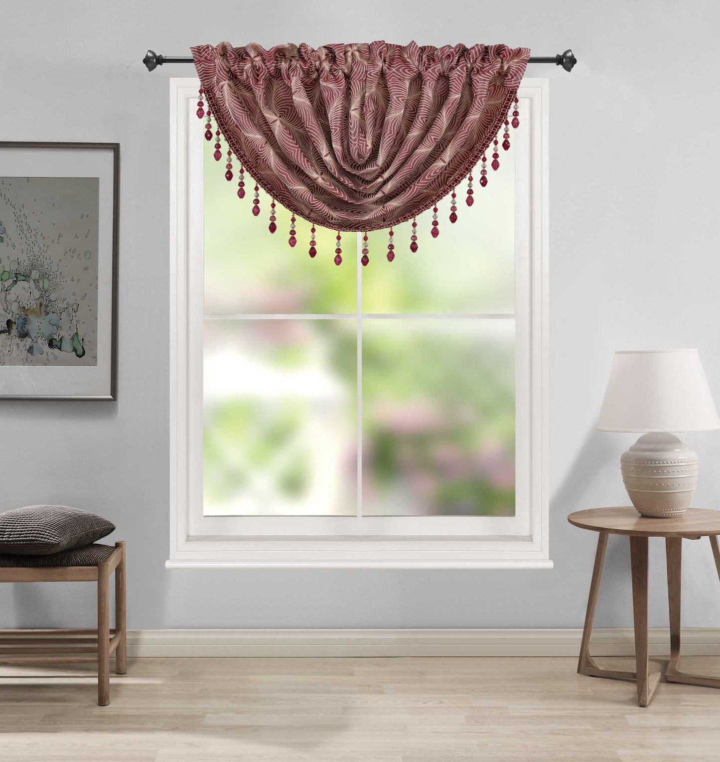 Margo Jacquard Waterfall Valance - Stylish Curtains