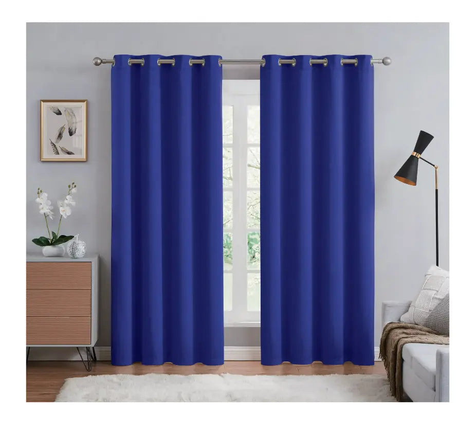 Rama Solid Color Blackout Grommet Curtain Panel | Energy Efficient, Noise Reducing & Light Blocking - Stylish Curtains