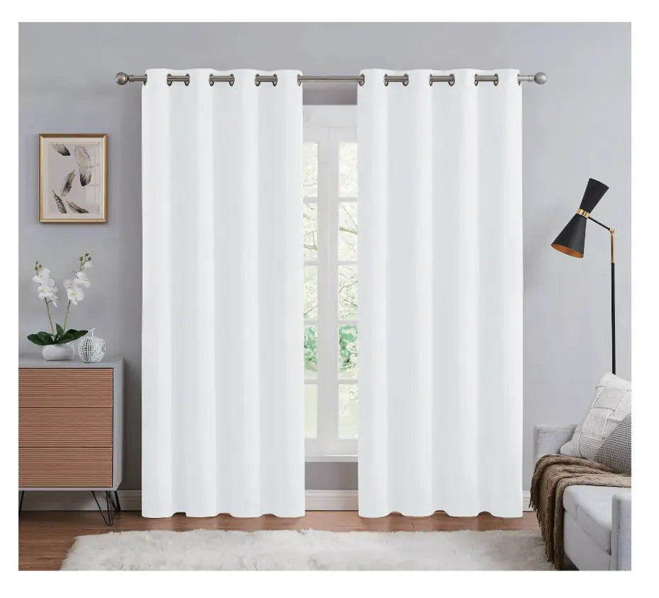 Rama Solid Color Blackout Grommet Curtain Panel | Energy Efficient, Noise Reducing & Light Blocking - Stylish Curtains