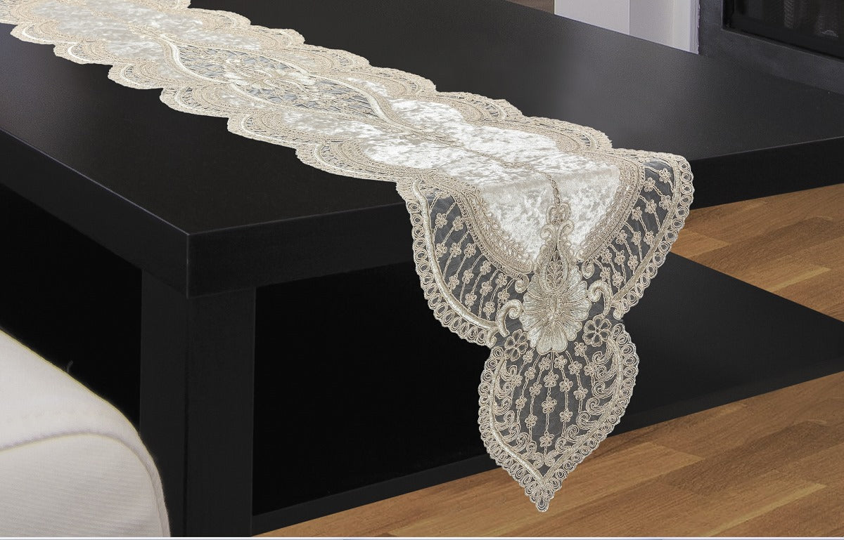 Catania Heavy Crushed Velvet Table Runner & Placemat - Stylish Curtains