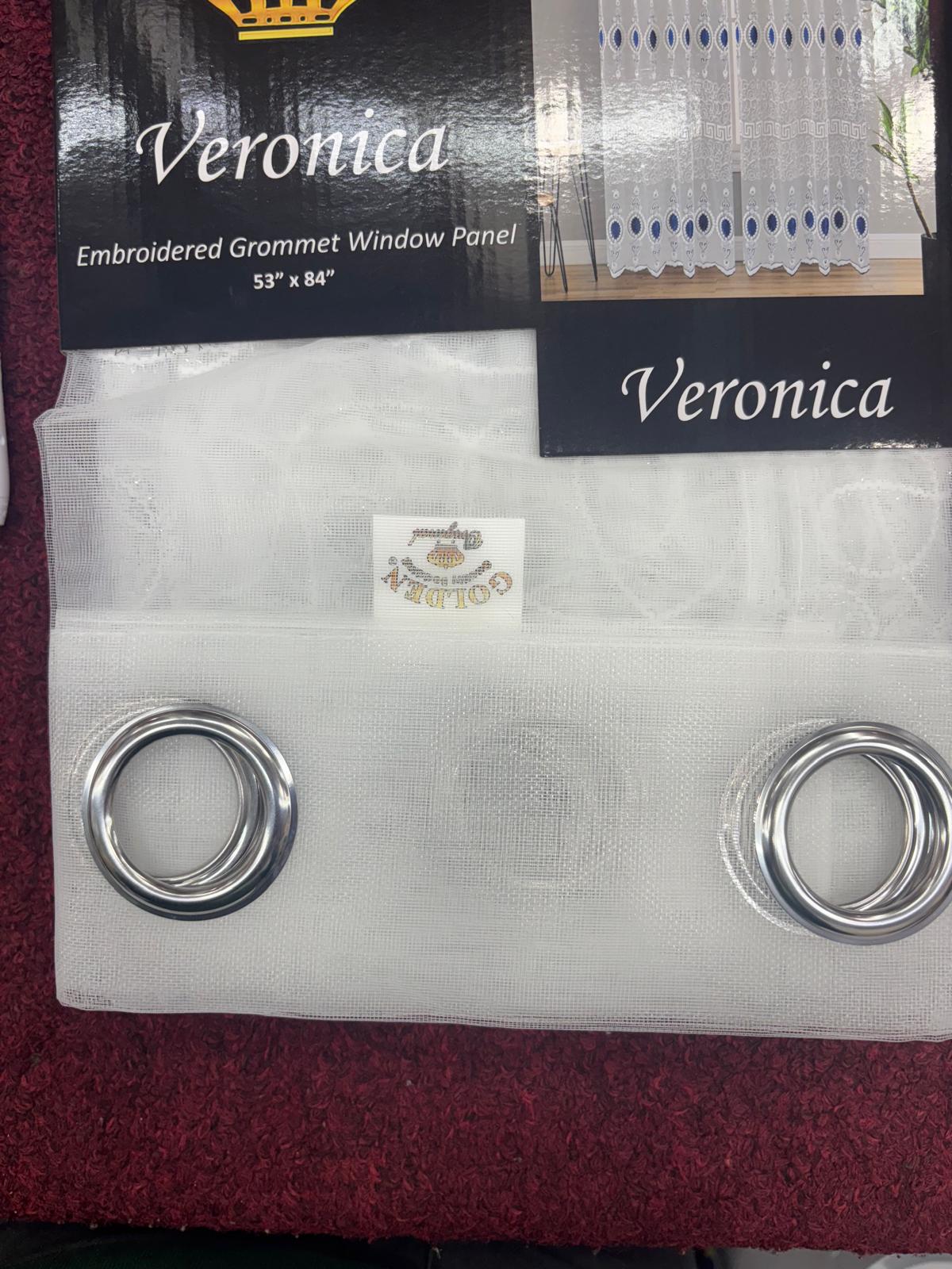 Veronica Grommet Embroidery Curtain Panel – 53” x 84” - Stylish Curtains
