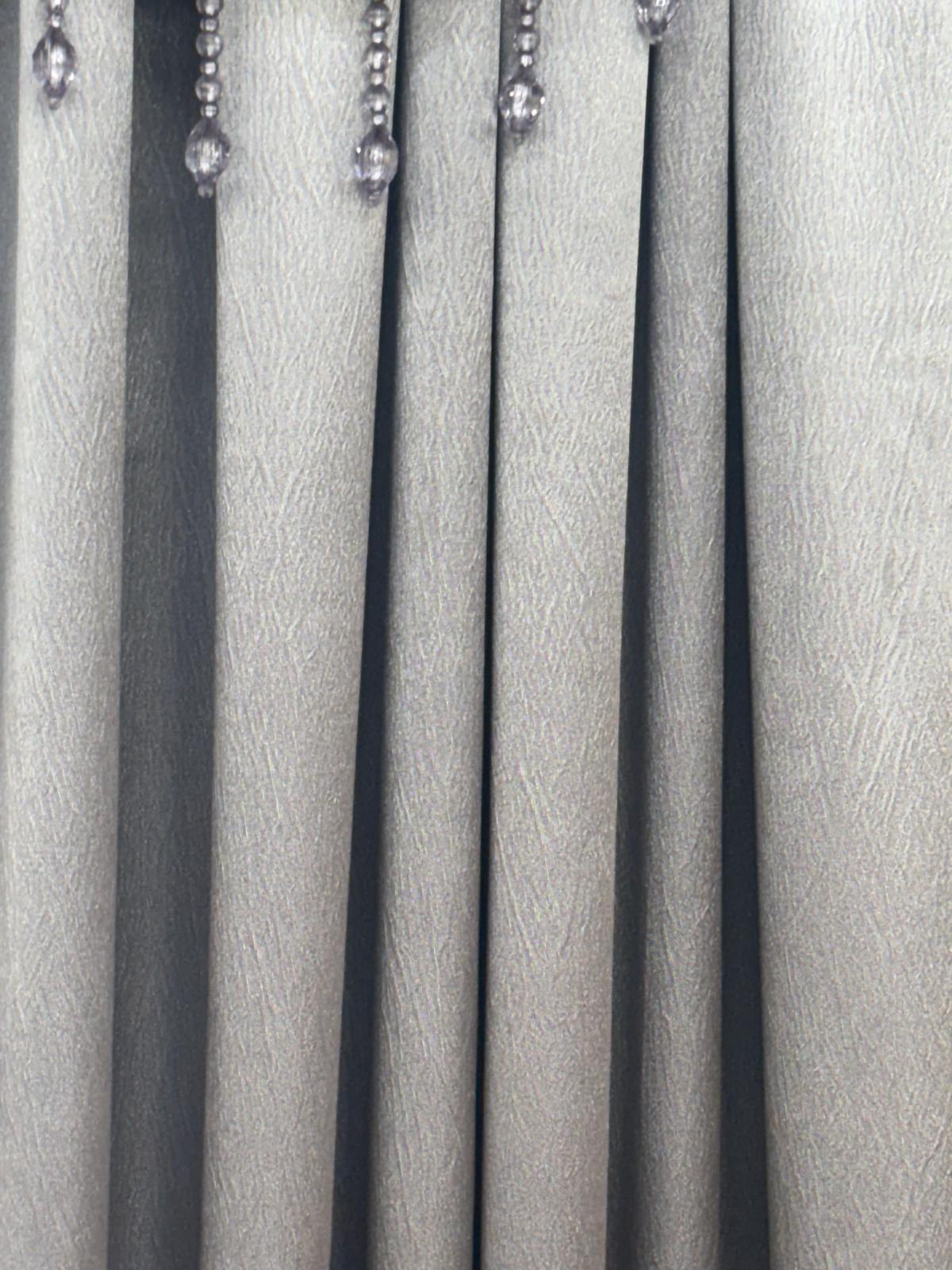 Regency Gray 7-Piece Luxury Curtain Set With Veronica Embroidered Sheer & Backing - Stylish Curtains