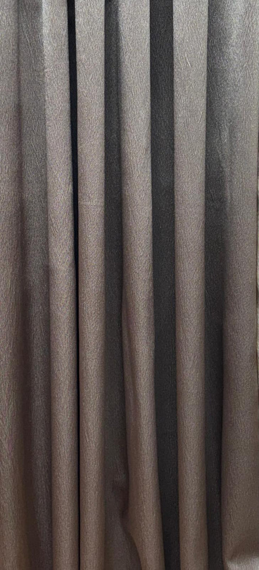 Luxury Regency Taupe & Beige 6PC Curtain Set With Crystal Waterfall Valance - Stylish Curtains
