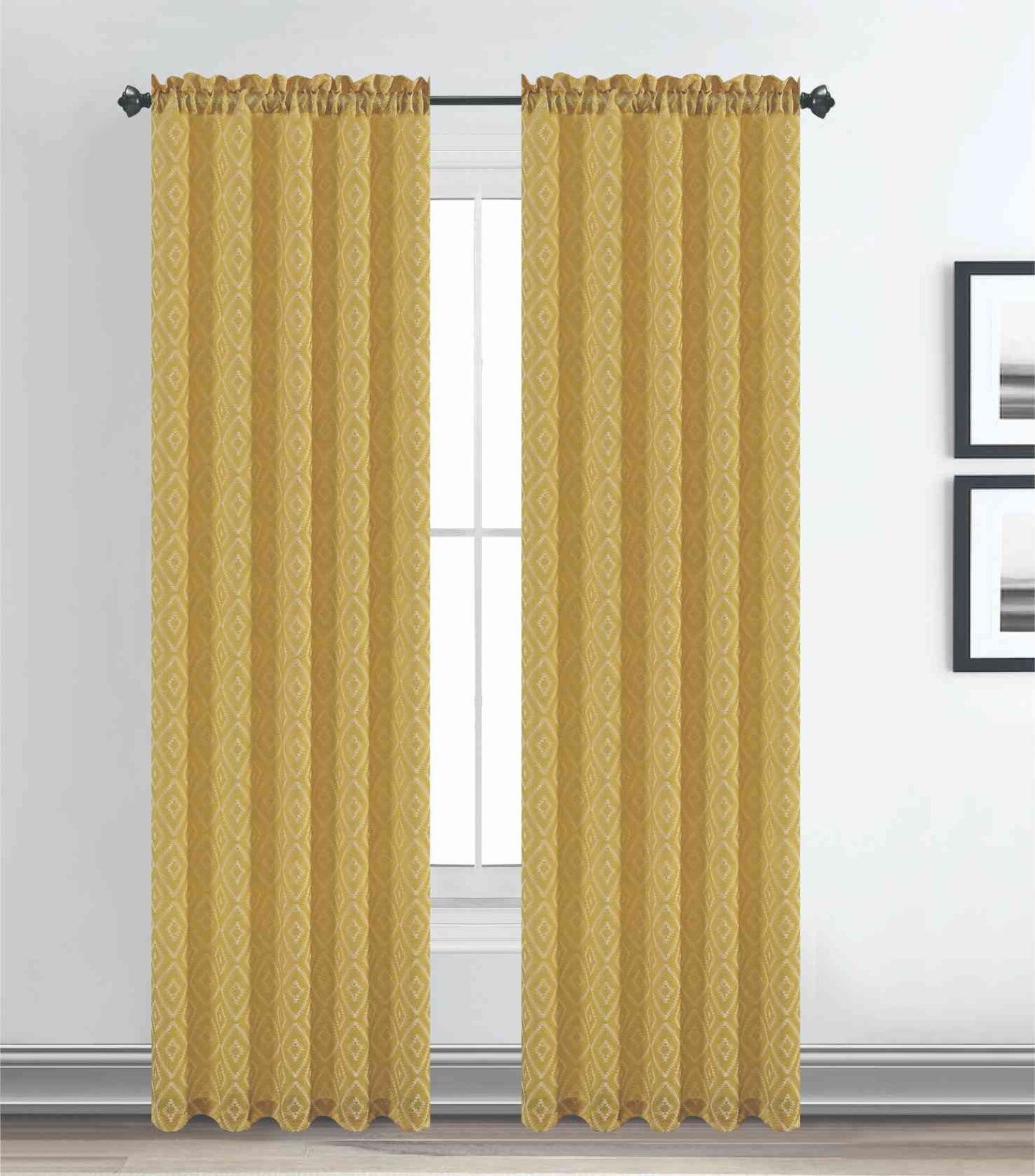 Maxine Jacquard Rod Pocket Curtain Panel – 1 Piece (54 x 84 in) - Stylish Curtains