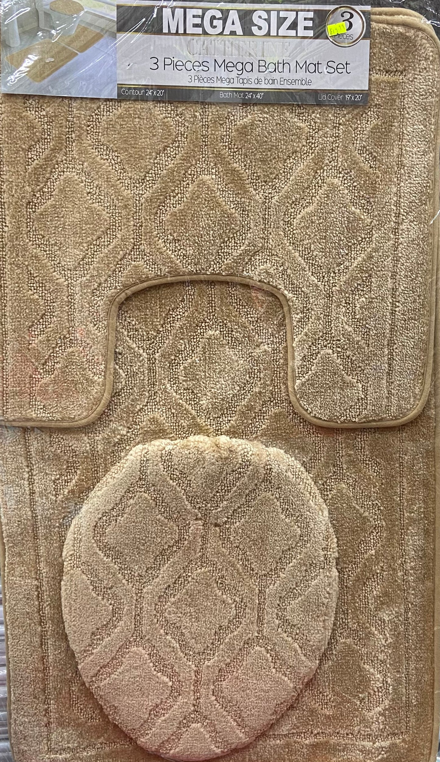 Catherine 3 Piece Bath Mat Set - Stylish Curtains