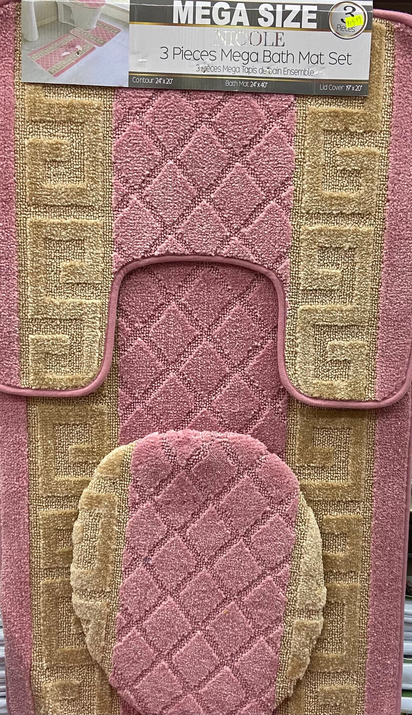 Nicole 3 Piece Bath Mat Set - Stylish Curtains