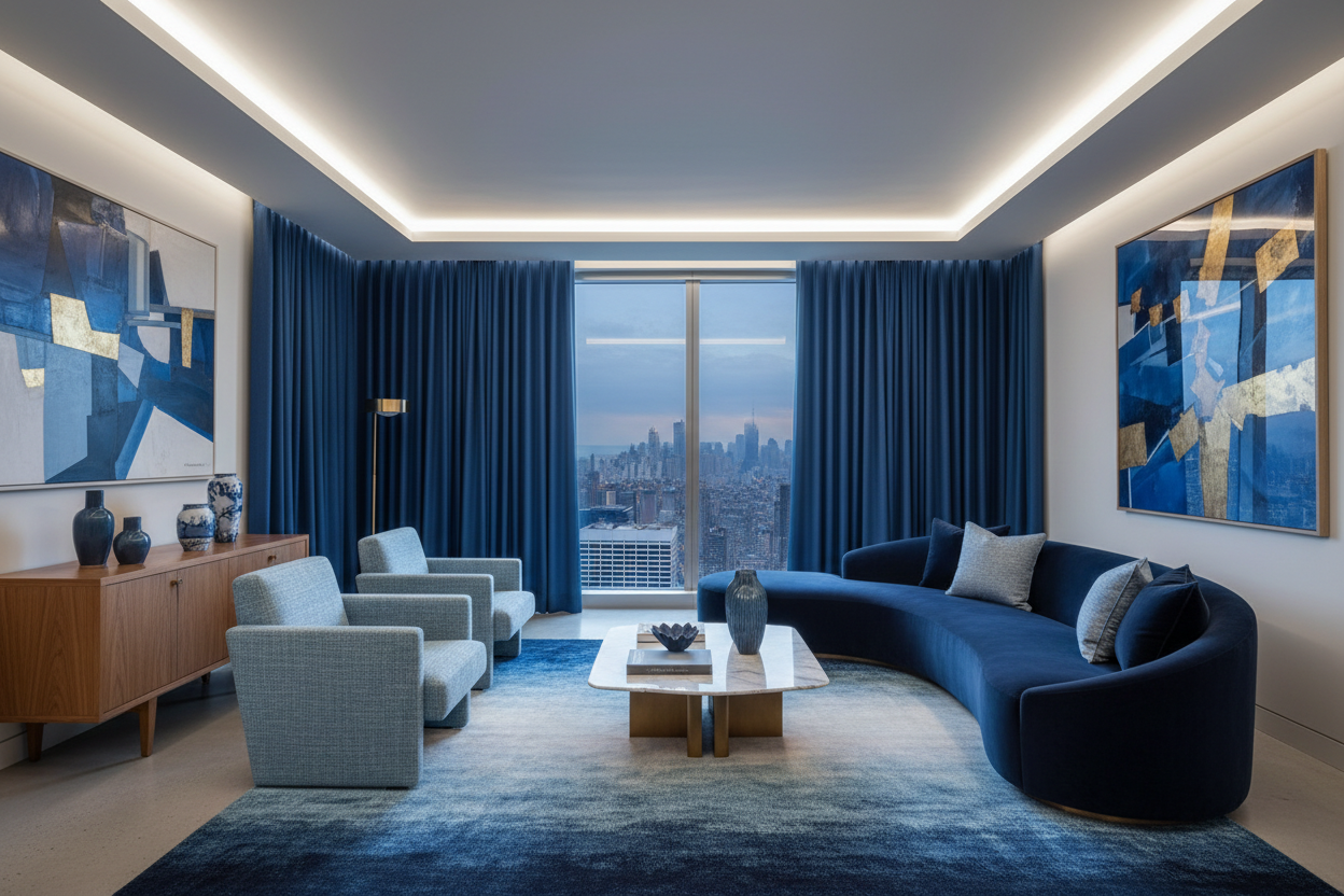 Blue Curtains for Living Room & Bedroom | Modern, Navy & Blackout Styles