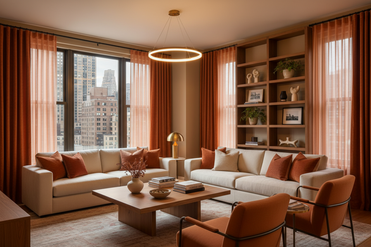 Orange Curtains for Living Room & Bedroom | Burnt Orange, Sheer & Blackout Styles