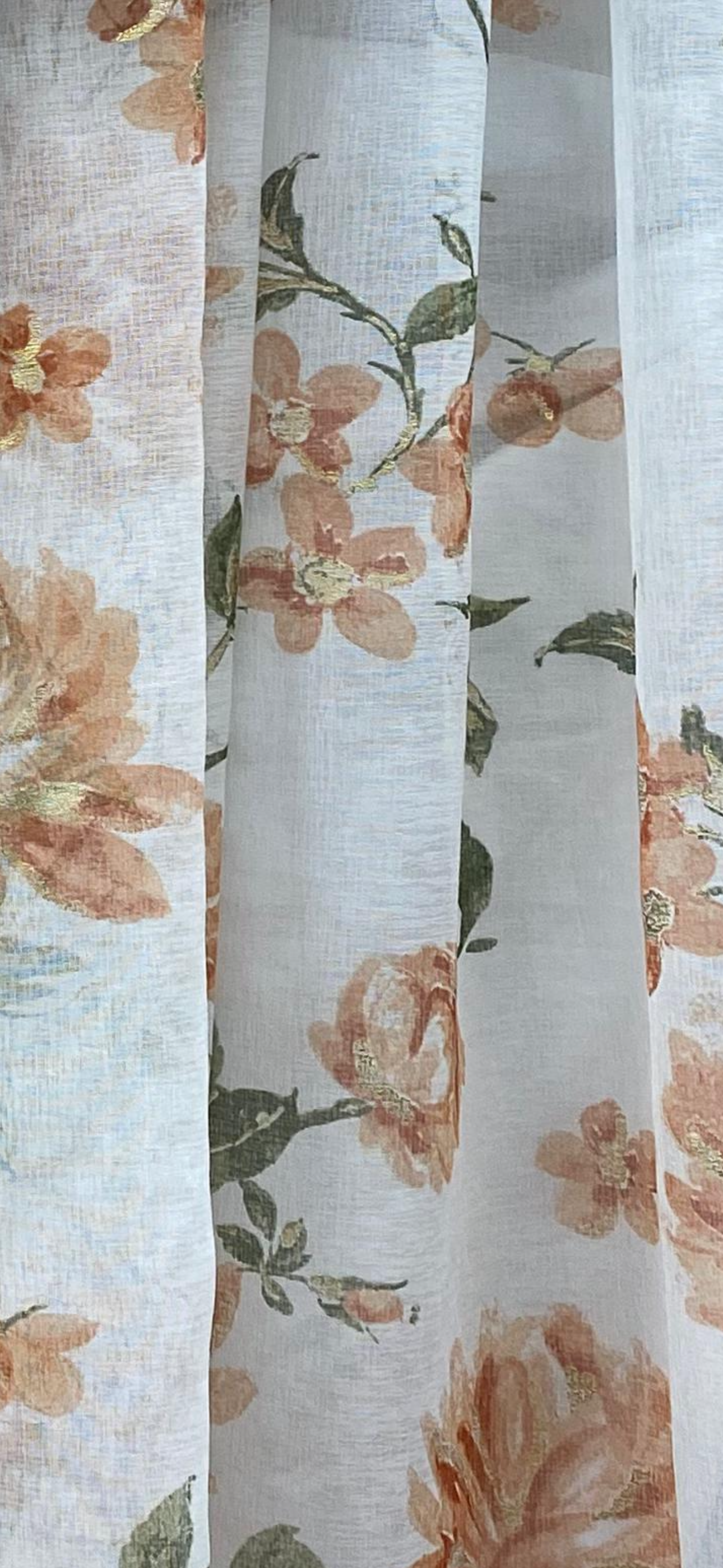 Anna 6-Piece Luxury Orange Curtain Set With Amy Embroidered Panel - Stylish Curtains