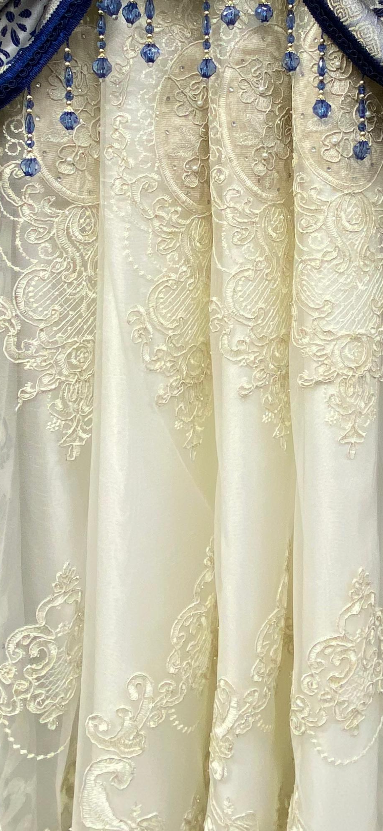 Tina 5-Piece Luxury Curtain Set – Blue | Fits 59 Inch Wide Window - Stylish Curtains