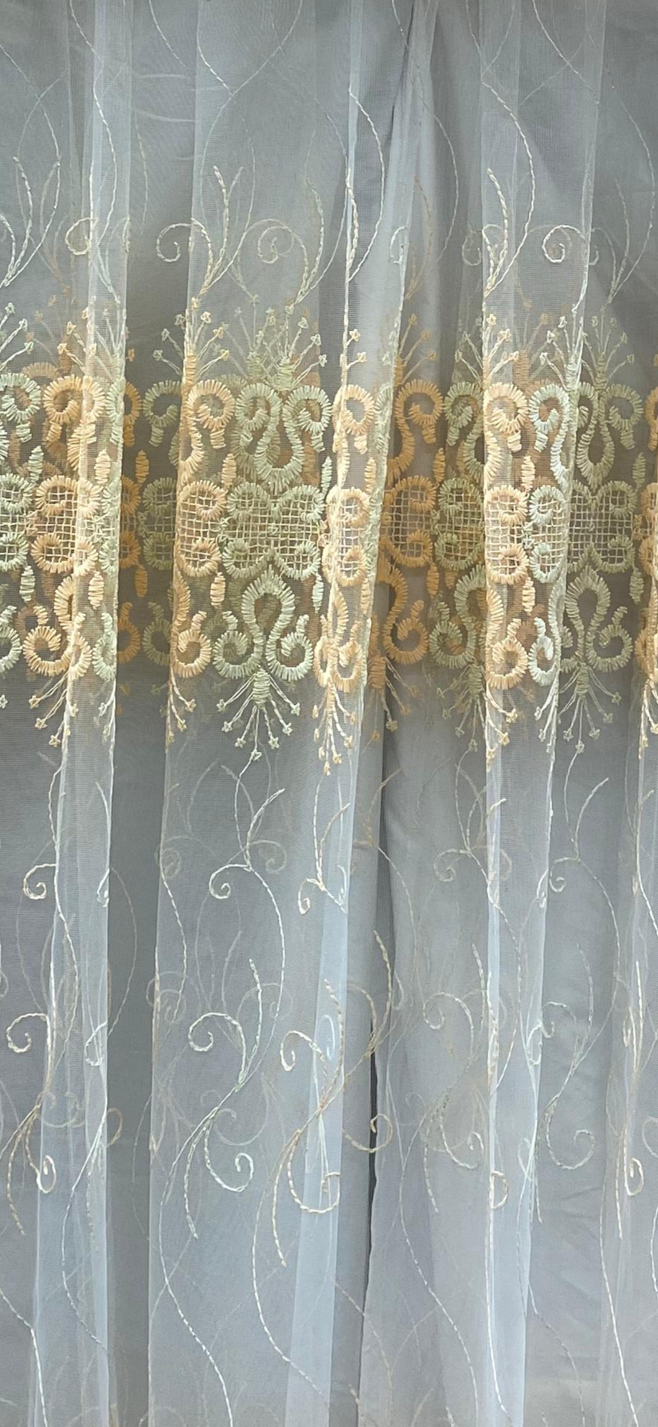 Anna 6-Piece Luxury Orange Curtain Set With Amy Embroidered Panel - Stylish Curtains