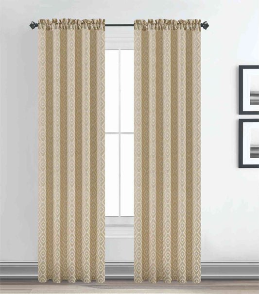 Maxine Jacquard Rod Pocket Curtain Panel – 1 Piece (54 x 84 in) - Stylish Curtains