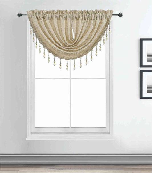 Maxine Jacquard Waterfall Valance - Stylish Curtains
