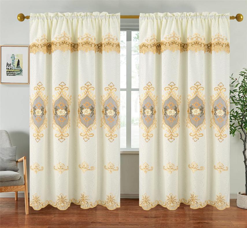 Veronica Macrame Jacquard Curtain with Valance - Stylish Curtains