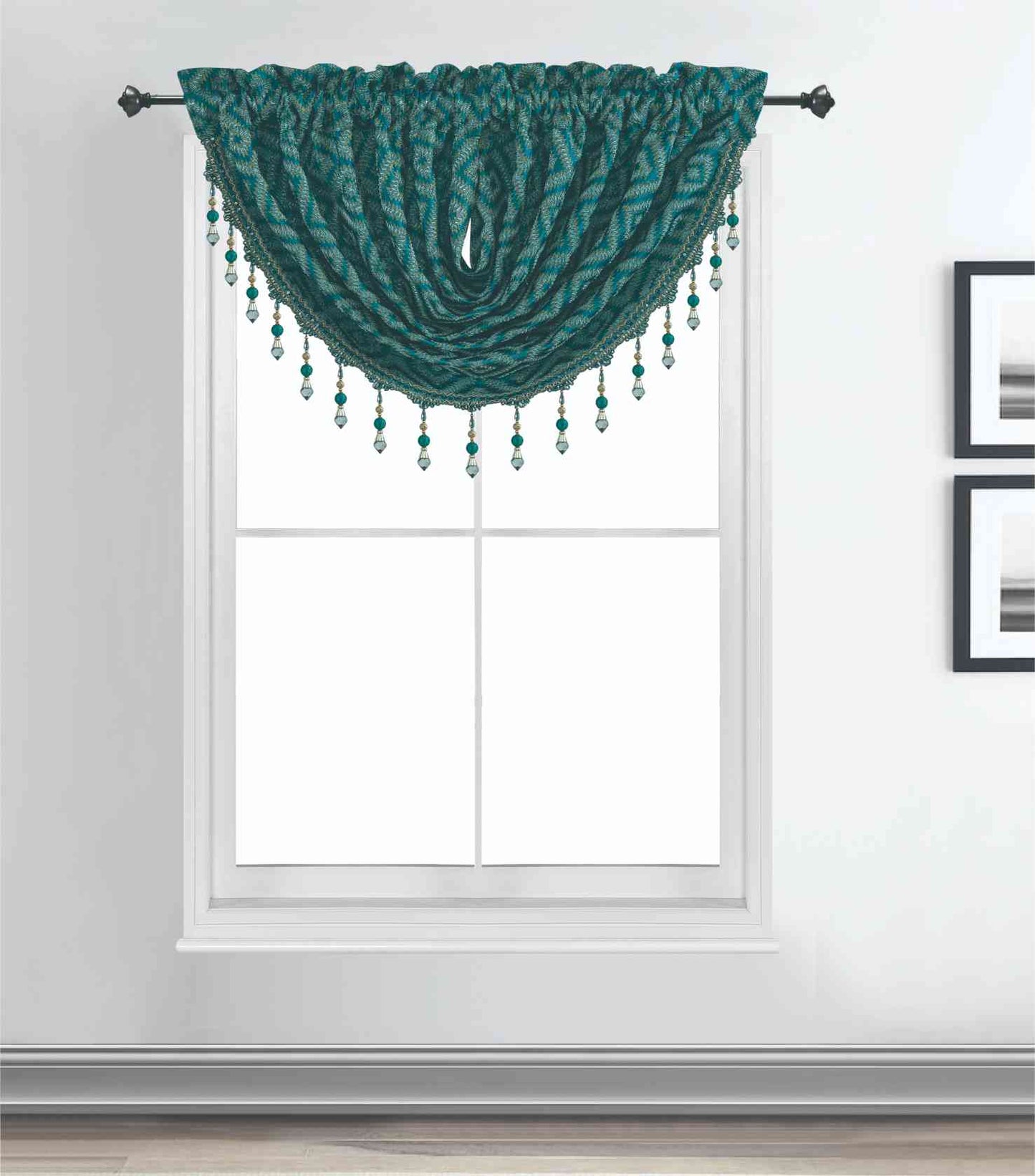 Maxine Jacquard Waterfall Valance - Stylish Curtains