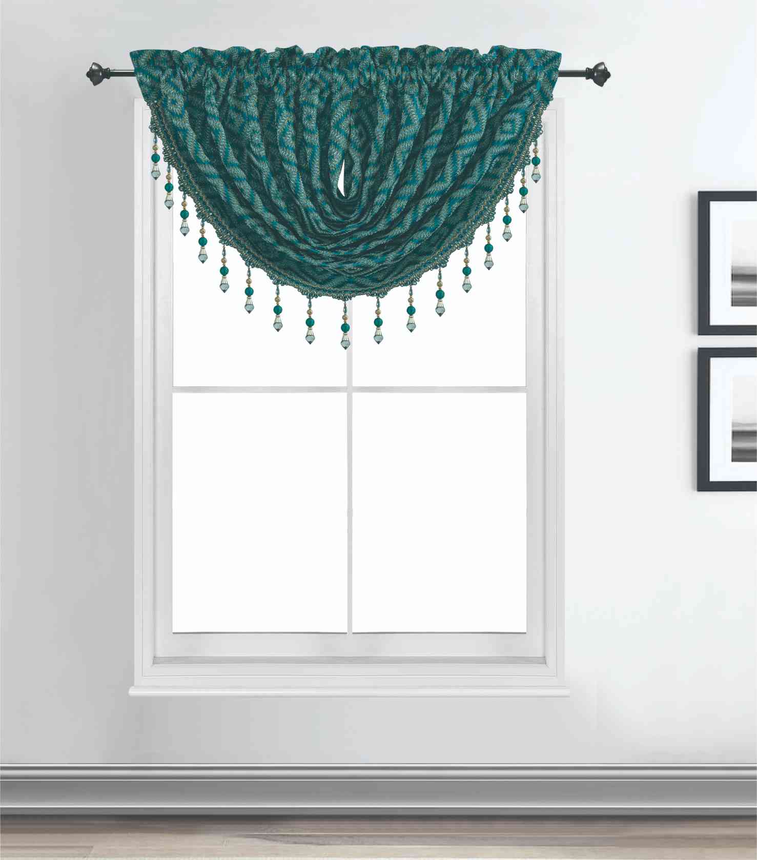 Maxine Jacquard Waterfall Valance - Stylish Curtains