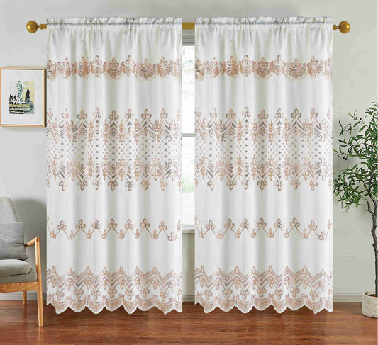 Brielle Embroidery Panel with Attached Valance - Stylish Curtains