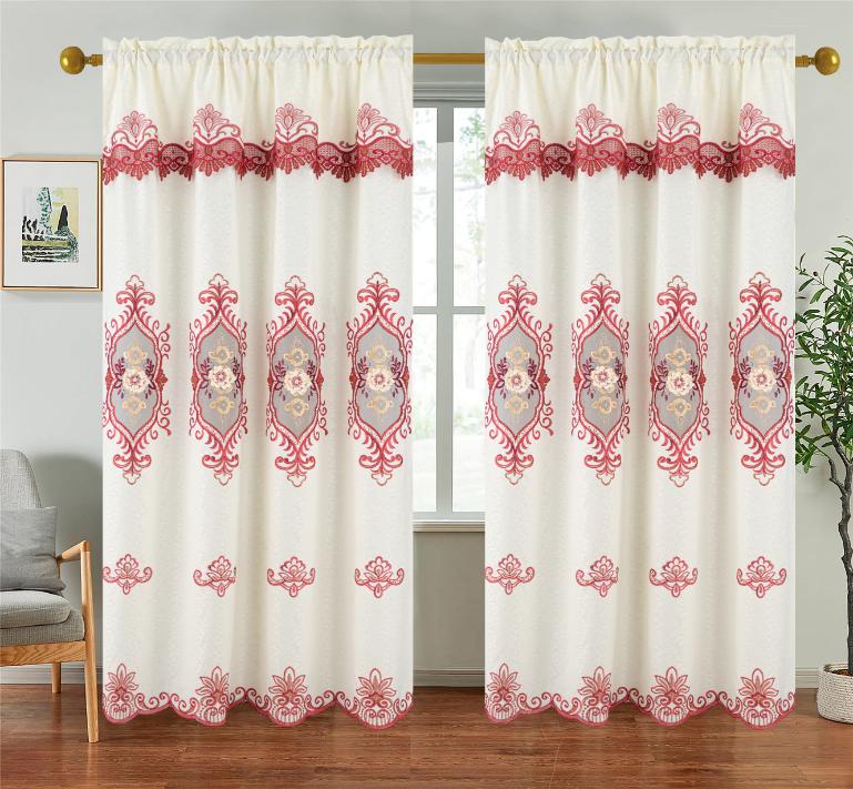 Veronica Macrame Jacquard Curtain with Valance - Stylish Curtains