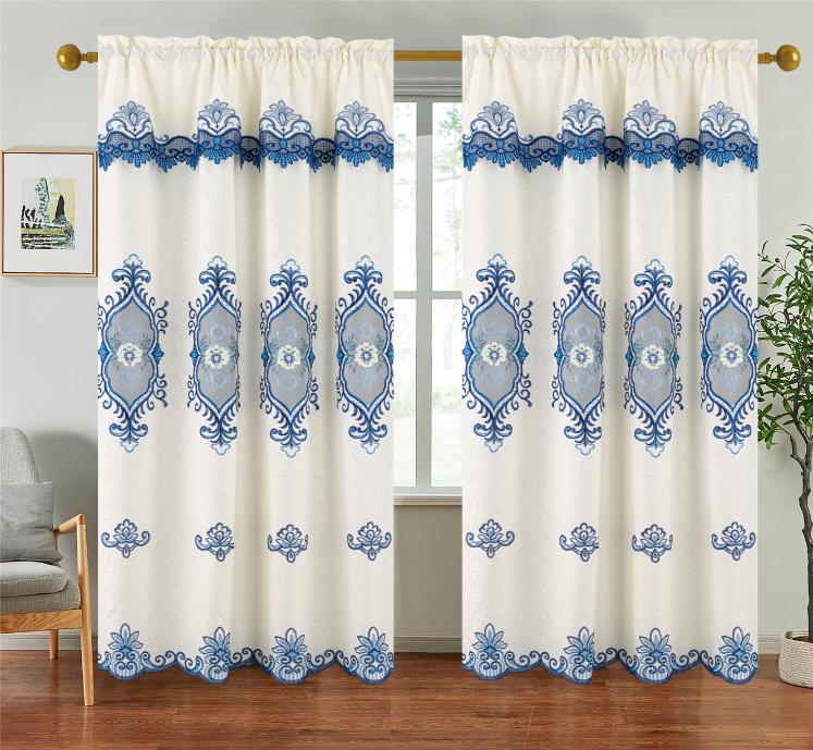 Veronica Macrame Jacquard Curtain with Valance - Stylish Curtains