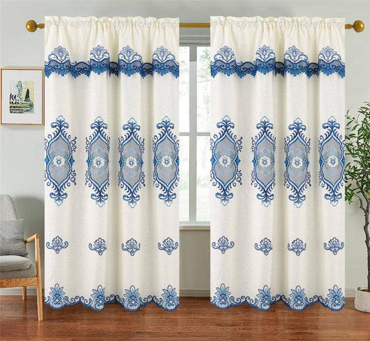 Veronica Macrame Jacquard Curtain with Valance - Stylish Curtains