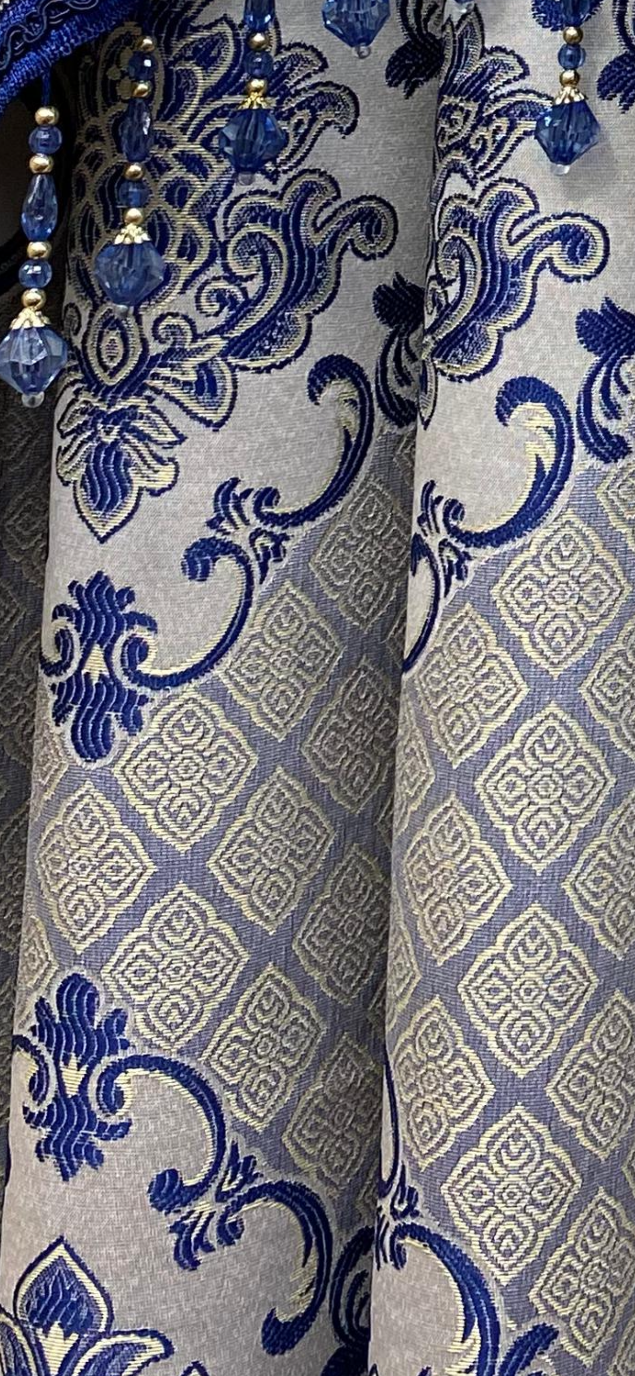 Tina 5-Piece Luxury Curtain Set – Blue | Fits 59 Inch Wide Window - Stylish Curtains