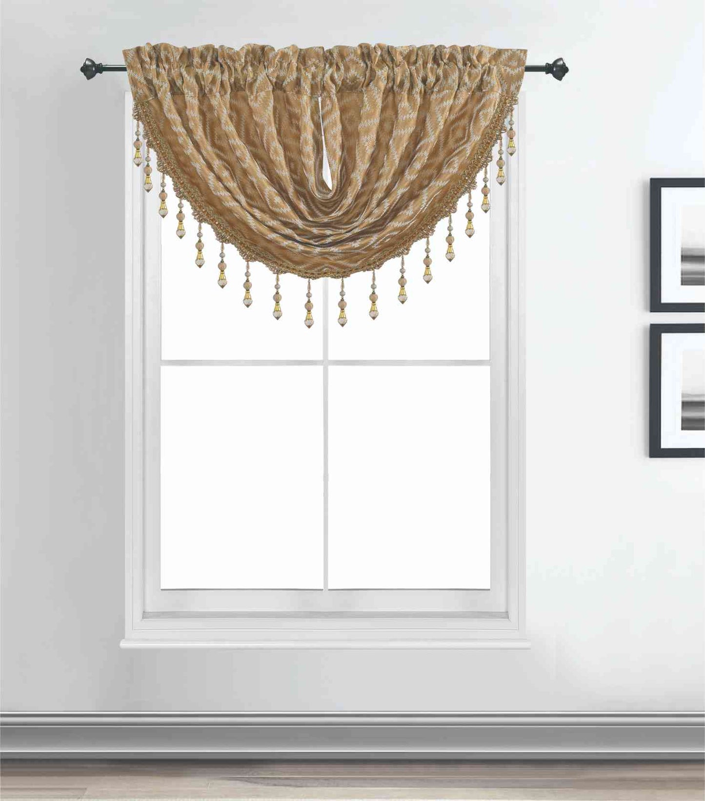 Maxine Jacquard Waterfall Valance - Stylish Curtains