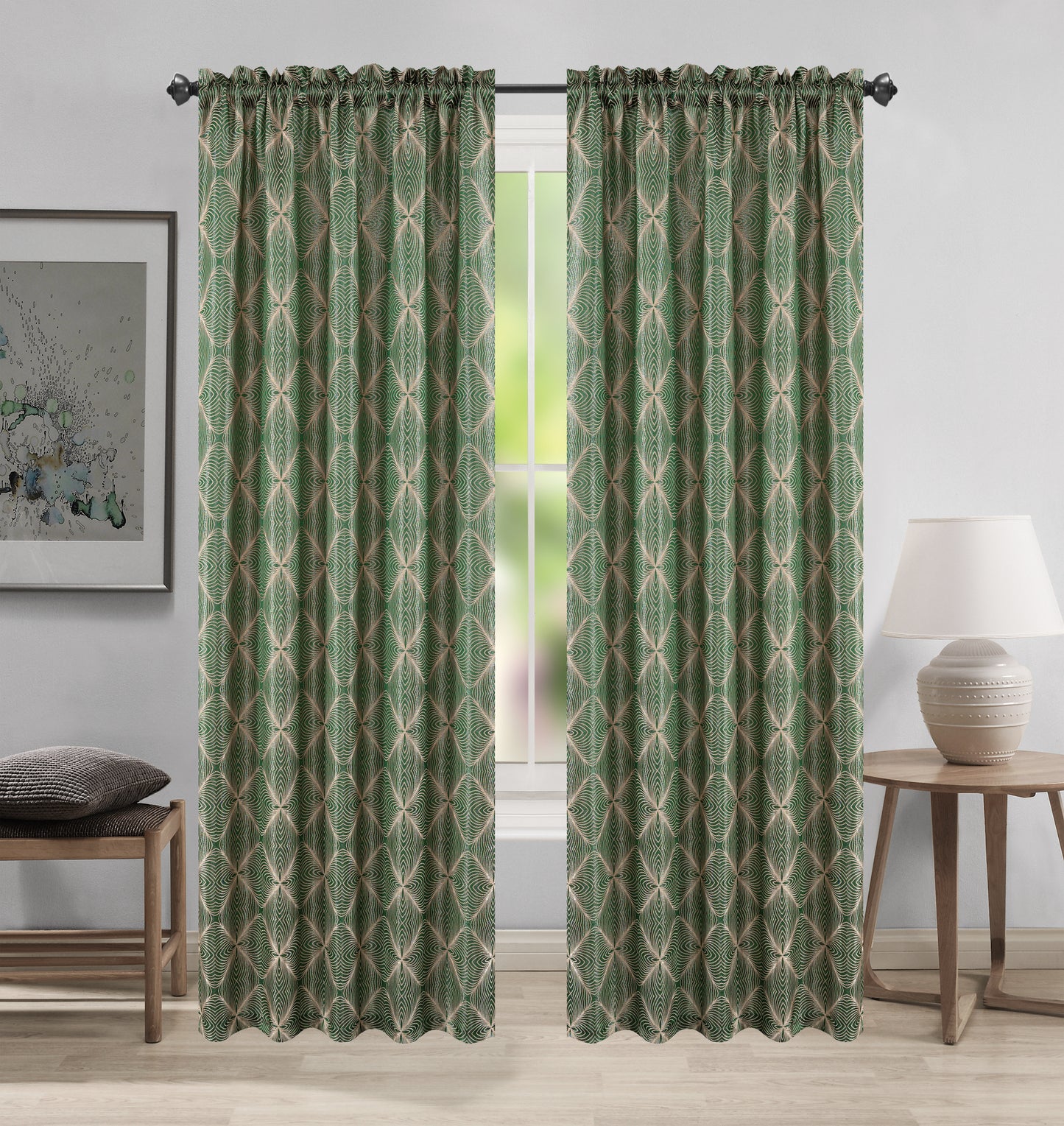 Margo Jacquard Rod Pocket Curtain Panel – 1 Piece (54 x 84 in) - Stylish Curtains