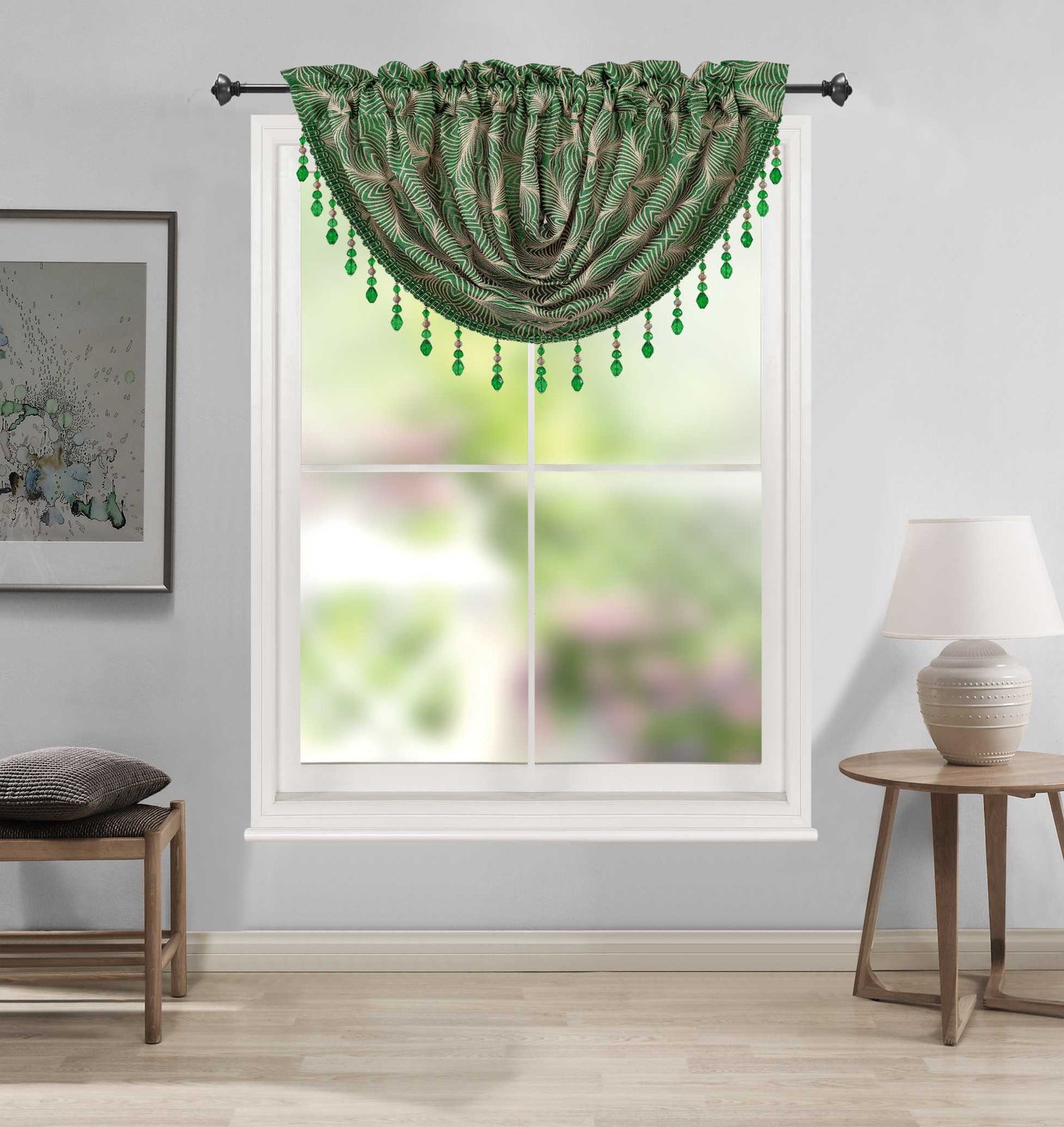 Margo Jacquard Waterfall Valance - Stylish Curtains