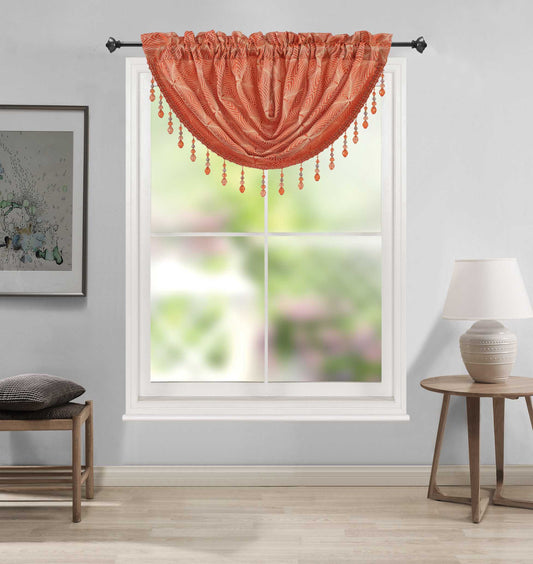 Margo Jacquard Waterfall Valance - Stylish Curtains