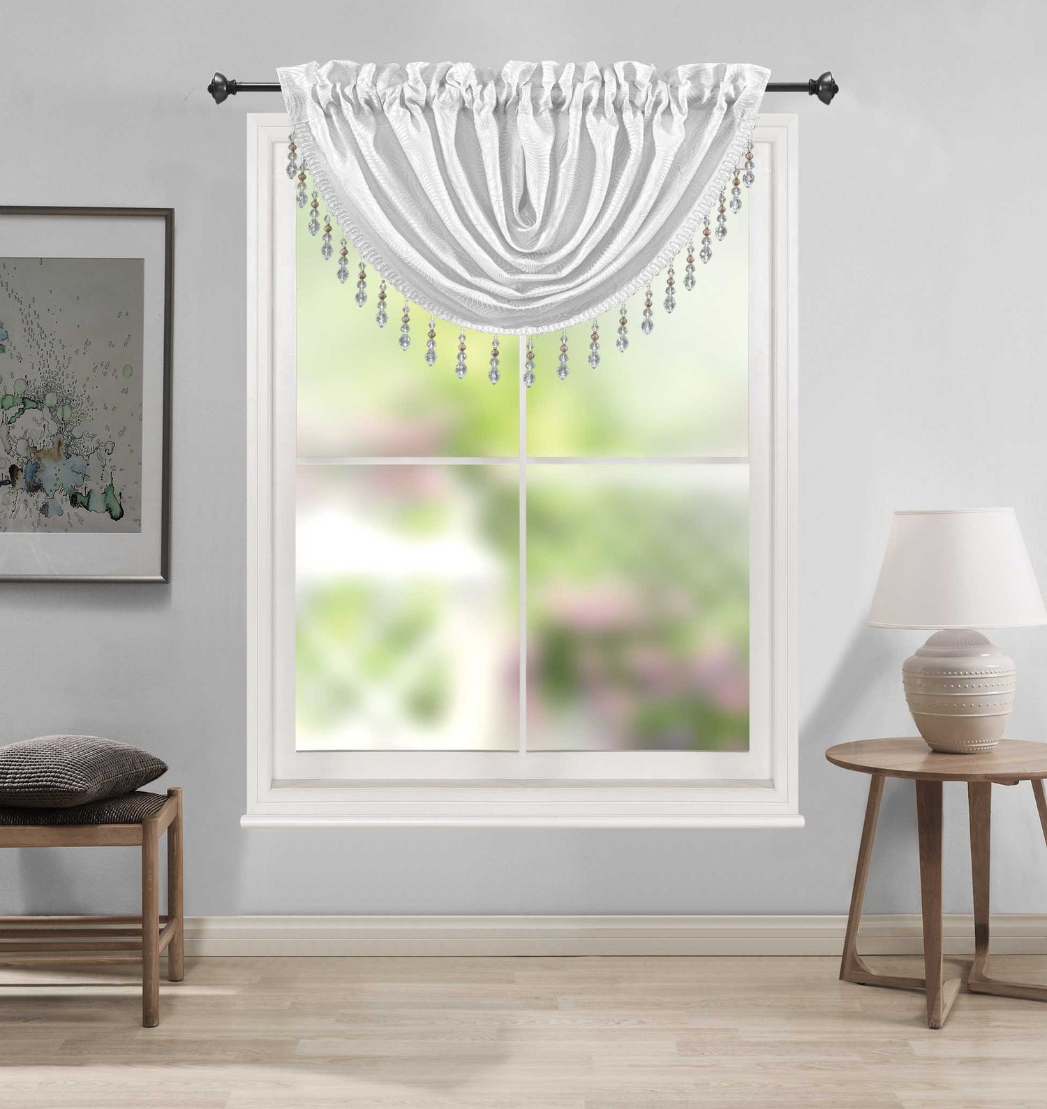 Margo Jacquard Waterfall Valance - Stylish Curtains