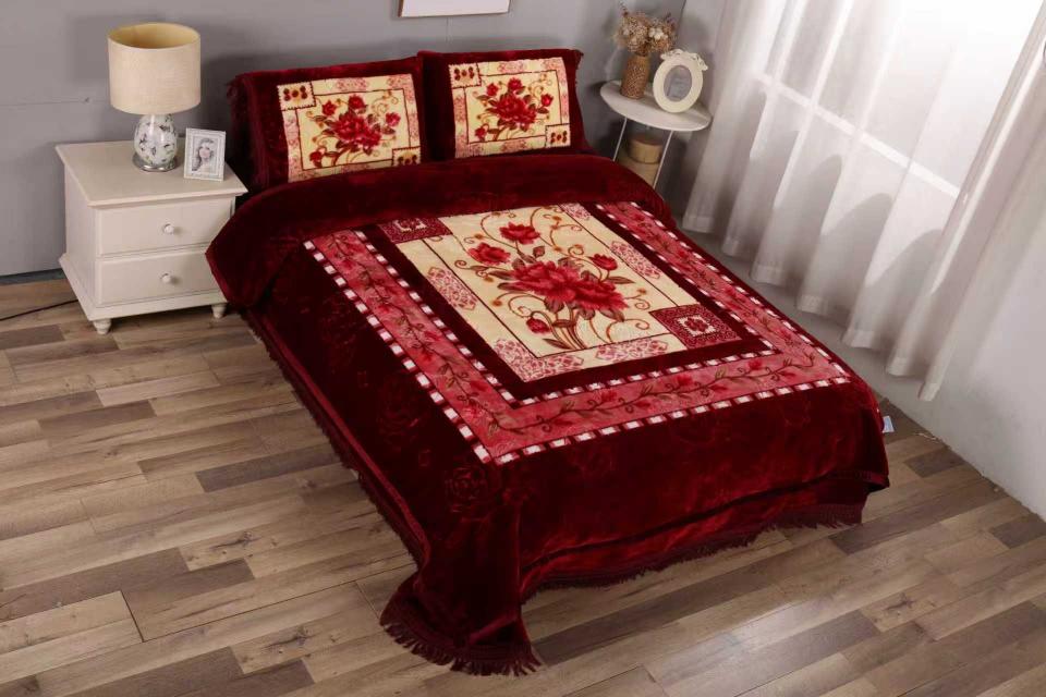 Luxury Floral 4-Piece King Size Blanket Set – Soft, Warm & Elegant Bedding - Stylish Curtains