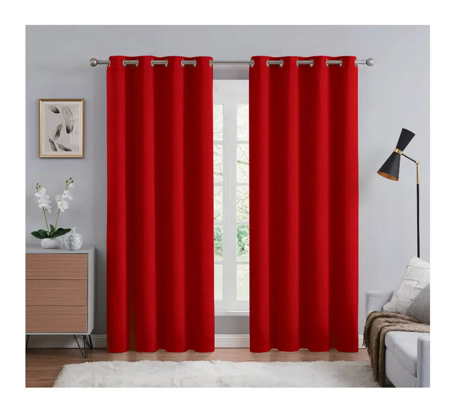 Rama Solid Color Blackout Grommet Curtain Panel | Energy Efficient, Noise Reducing & Light Blocking - Stylish Curtains