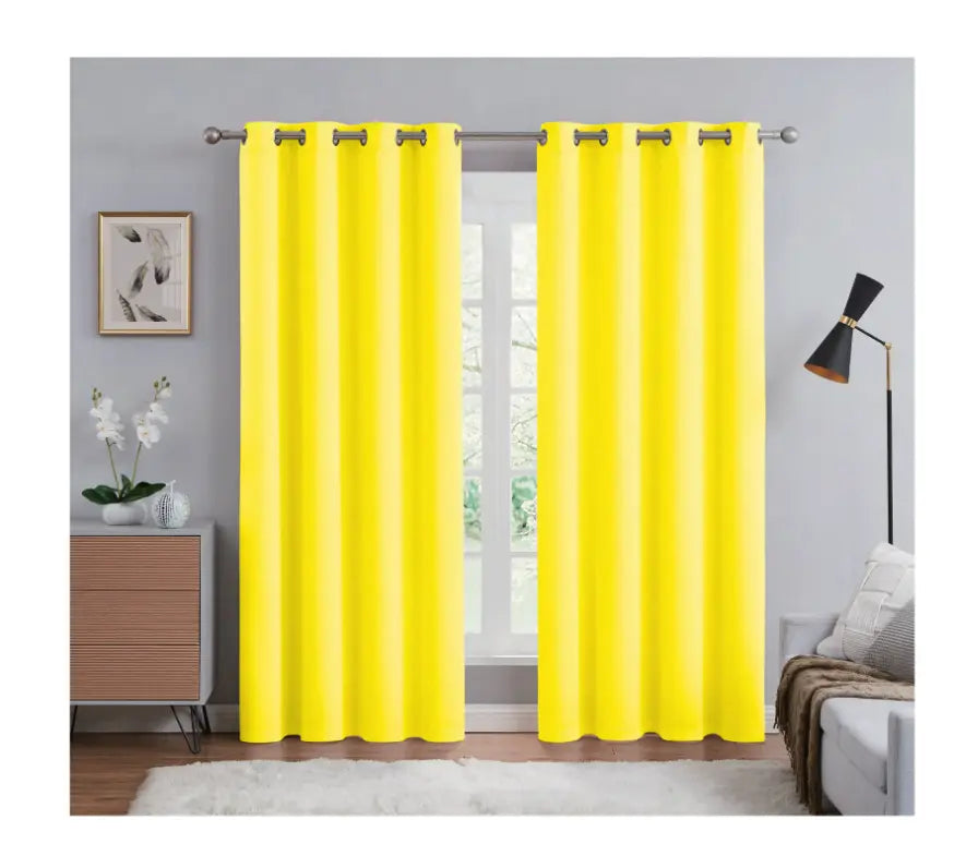 Rama Solid Color Blackout Grommet Curtain Panel | Energy Efficient, Noise Reducing & Light Blocking - Stylish Curtains
