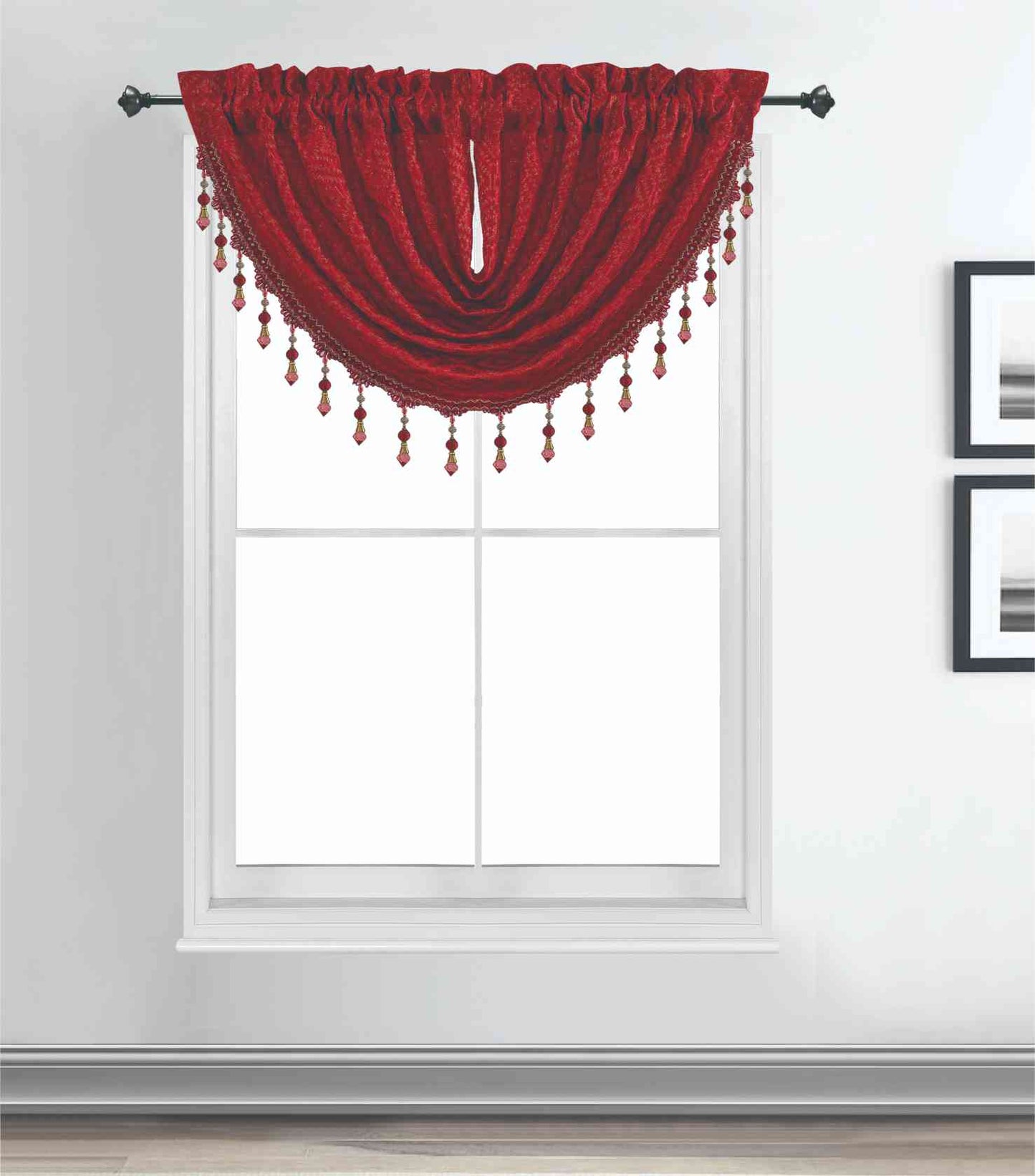 Maxine Jacquard Waterfall Valance - Stylish Curtains