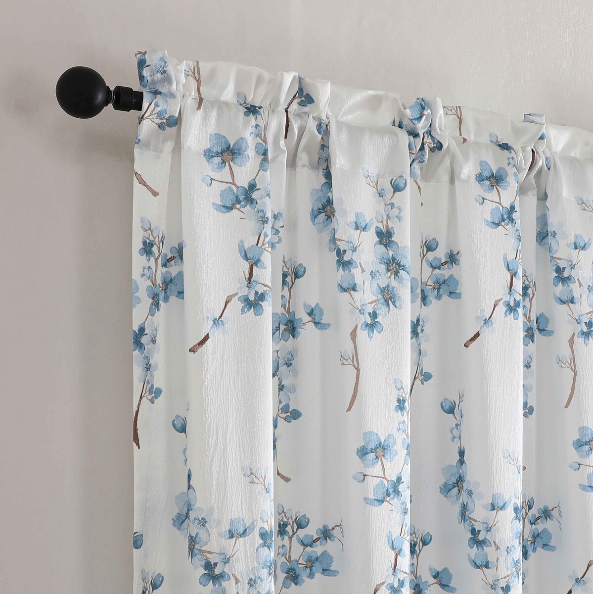 Regency Blossom Printed Rod Pocket Curtain Panel 50 x 84 Inch - Stylish Curtains