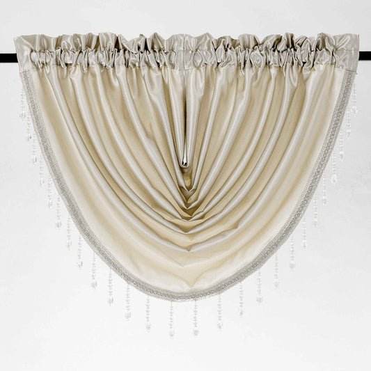 Regency 55 x 37 Inch Rod Pocket Waterfall Valance - Stylish Curtains