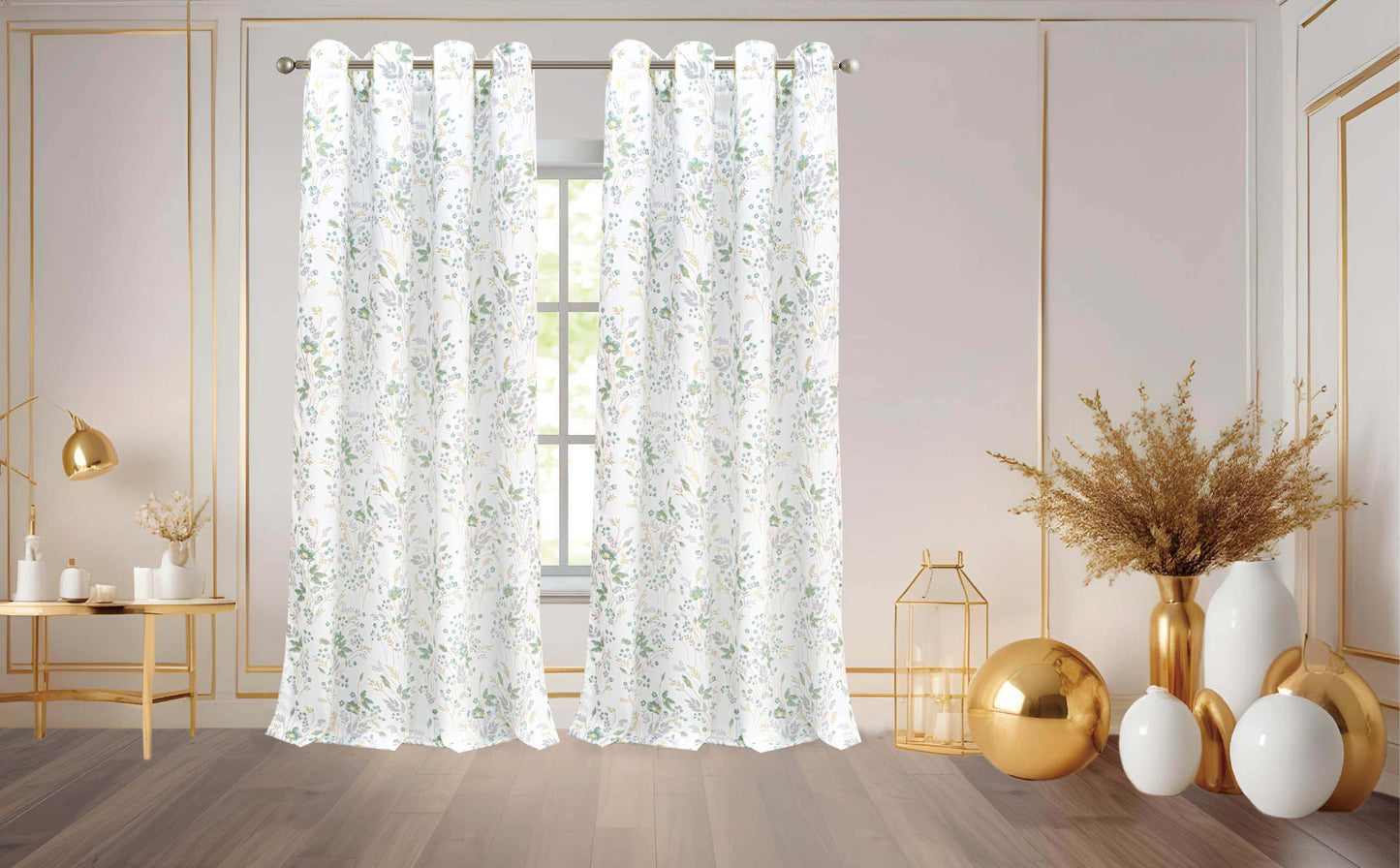 Rhea Floral Grommet Window Curtain - Stylish Curtains