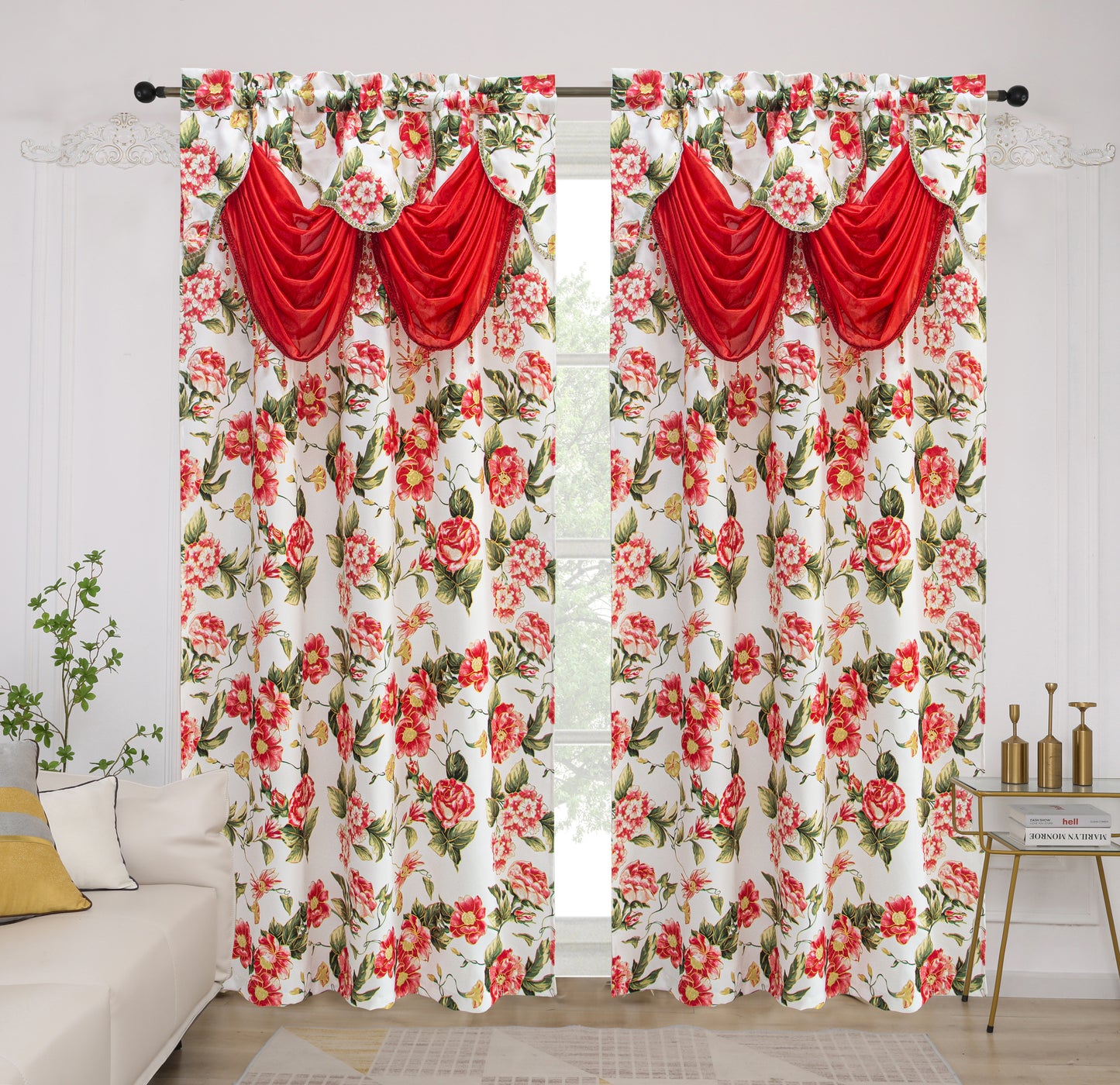 Jamie Rod Pocket Blackout Curtains with Attached Valance - Stylish Curtains