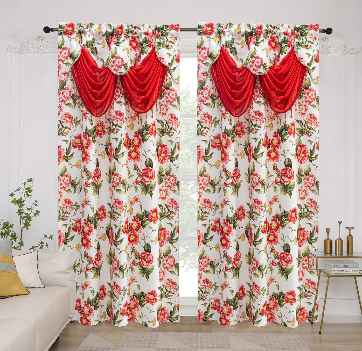 Jamie Rod Pocket Blackout Curtains with Attached Valance - Stylish Curtains