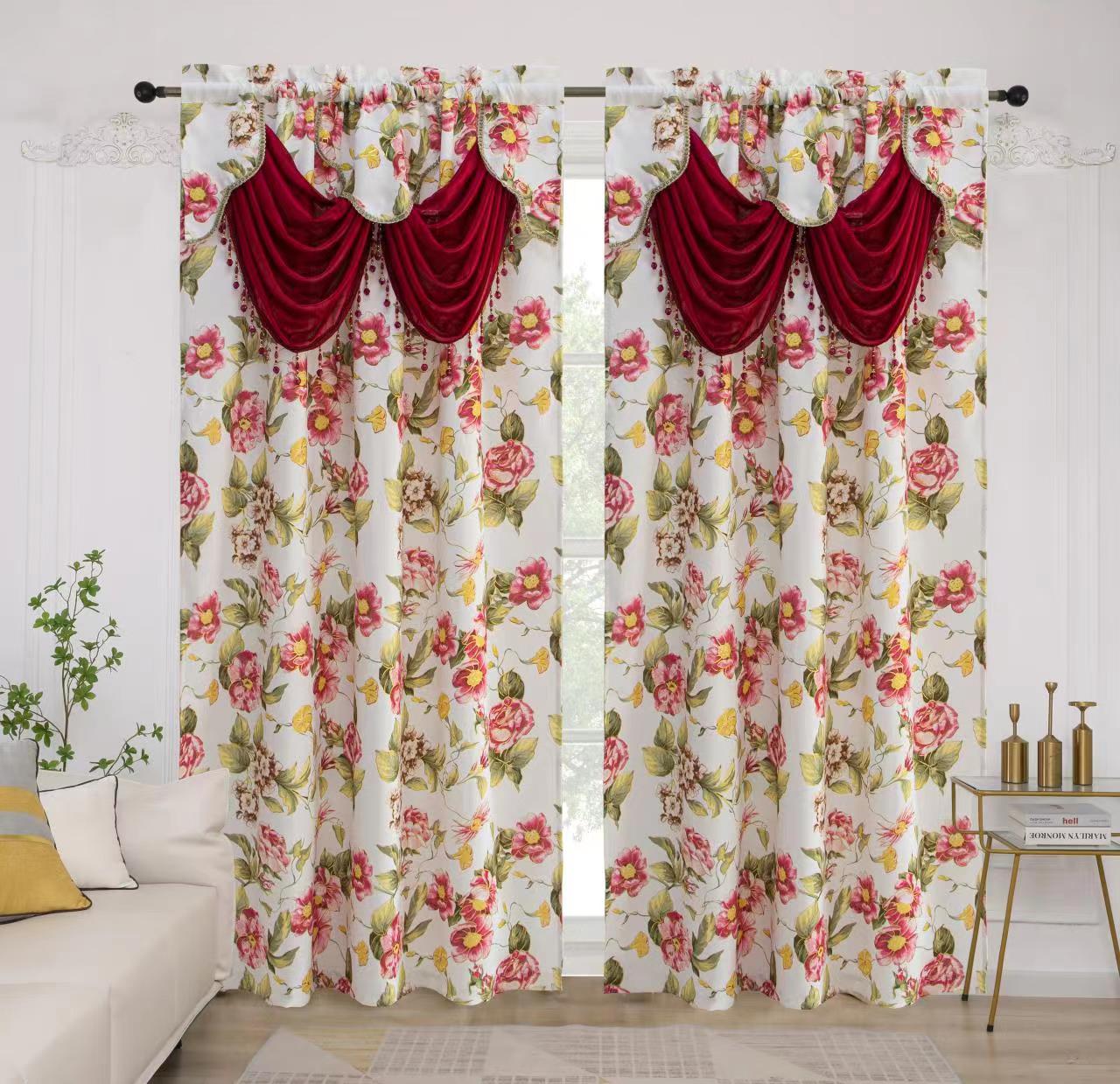 Jamie Rod Pocket Blackout Curtains with Attached Valance - Stylish Curtains