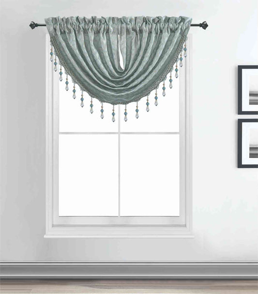 Maxine Jacquard Waterfall Valance - Stylish Curtains