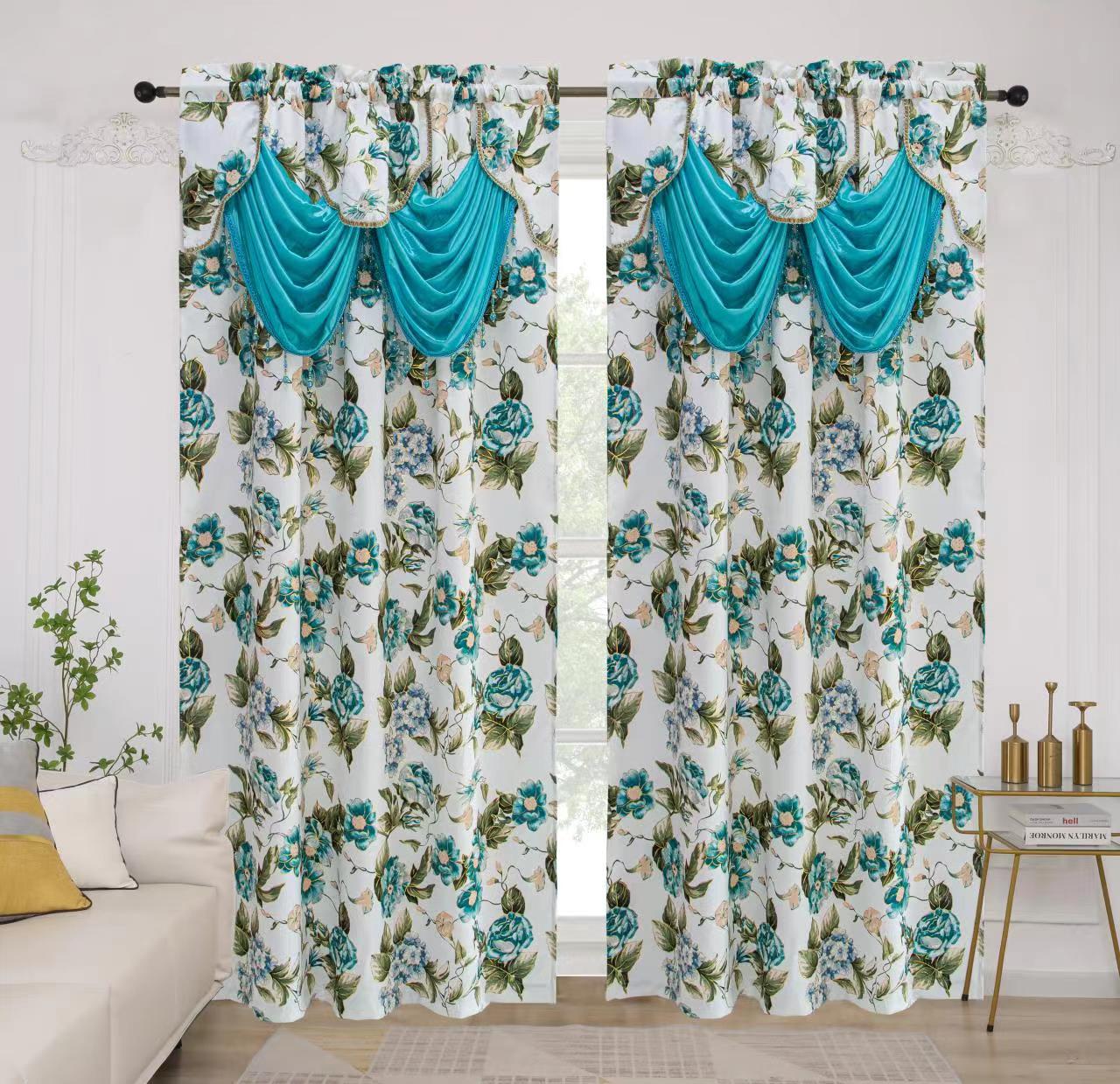 Jamie Rod Pocket Blackout Curtains with Attached Valance - Stylish Curtains