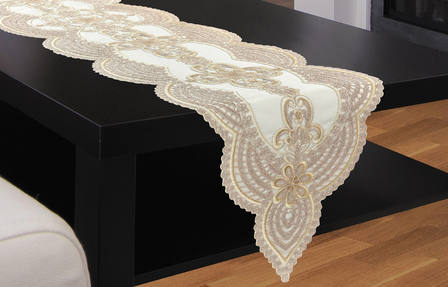 Tracy Rope Embroidered Table Runner & Placemat Set - Stylish Curtains