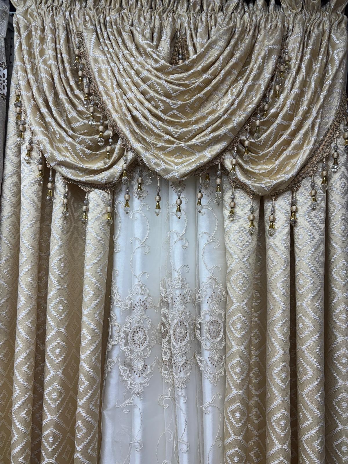 Maxine 7-Piece Luxury Curtain Set With Ruthland Sheer & Backing - Stylish Curtains