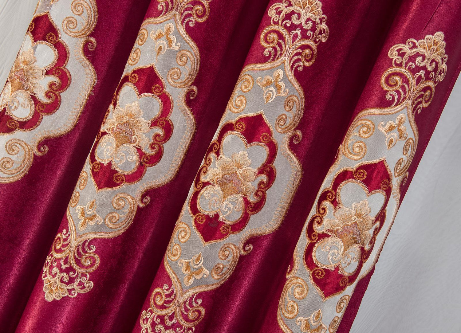 Jennifer Grommet Velvet Embroidered Curtain Panel – Luxurious & Elegant - Stylish Curtains