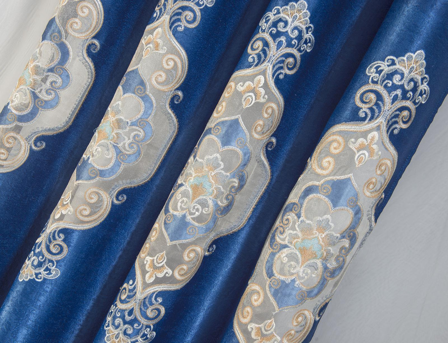 Jennifer Grommet Velvet Embroidered Curtain Panel – Luxurious & Elegant - Stylish Curtains