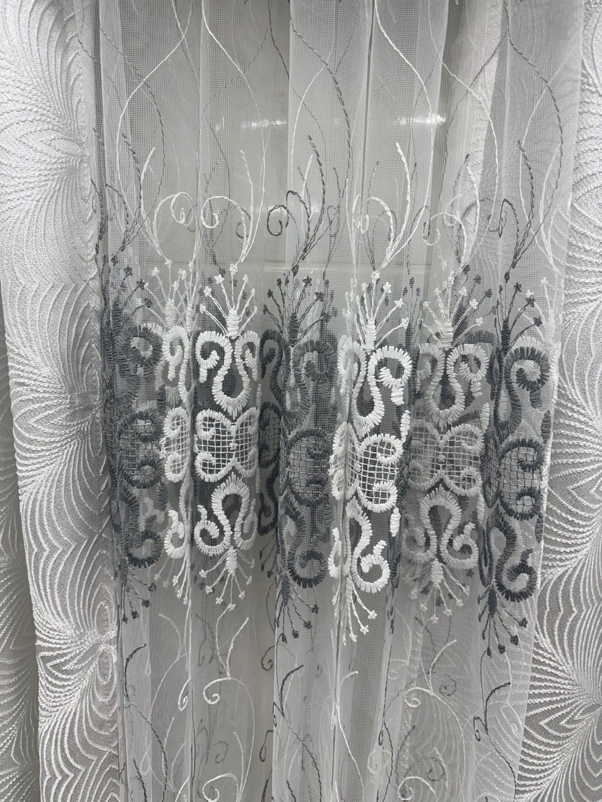 Margo 6-Piece Luxury Curtain Set With Amy Center Panel – White