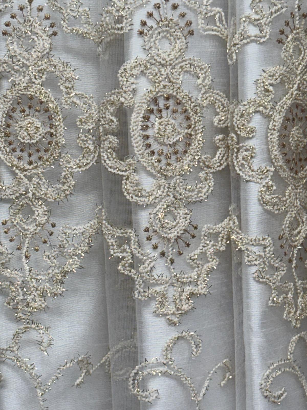 Tina 5 Piece Brown Luxury Curtain Set for 39” Window | Elegant Window Treatment