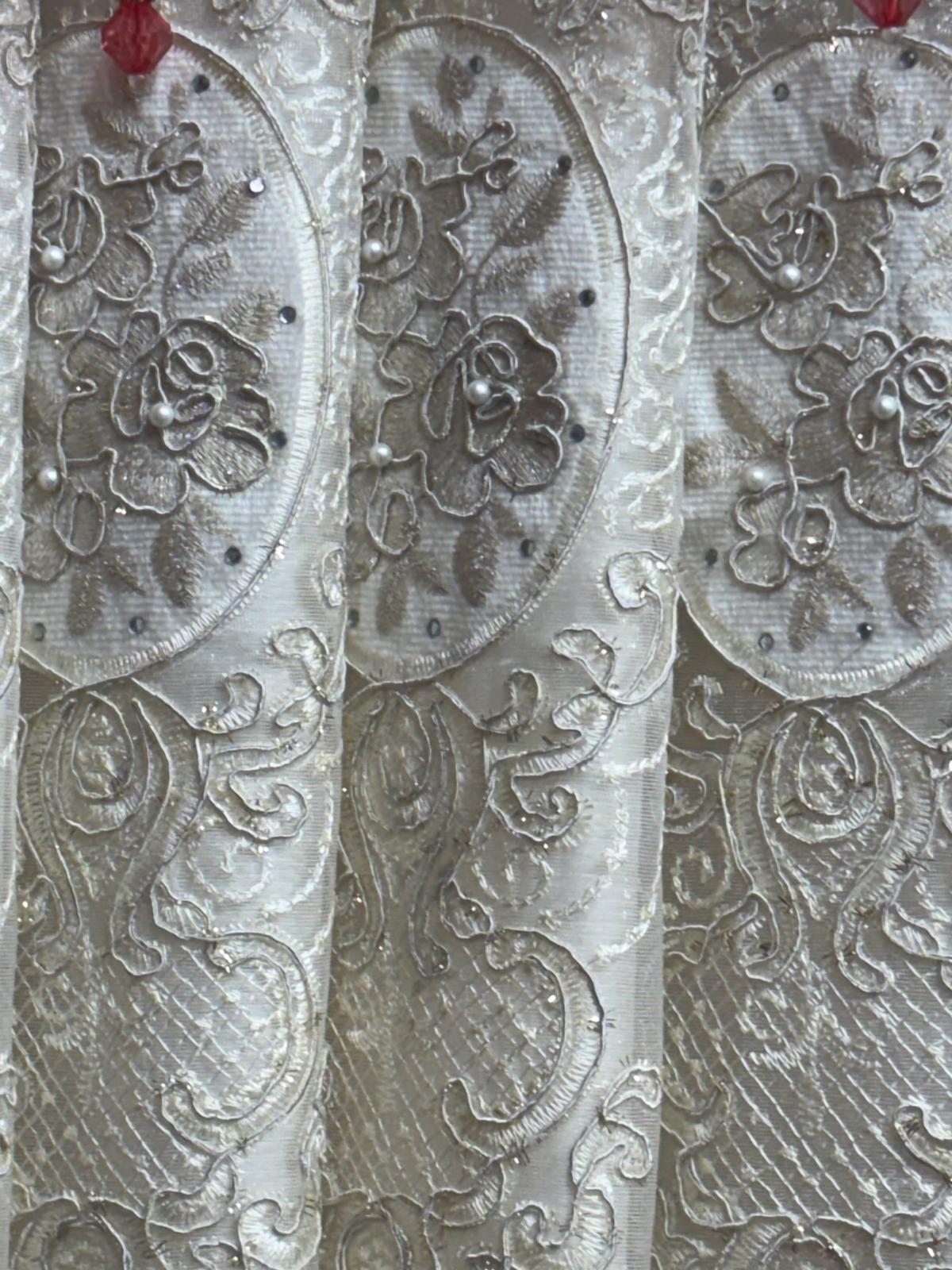 Mina Red Luxury Curtain Set for 78” Window – With Monalisa Panels & Backing - Stylish Curtains